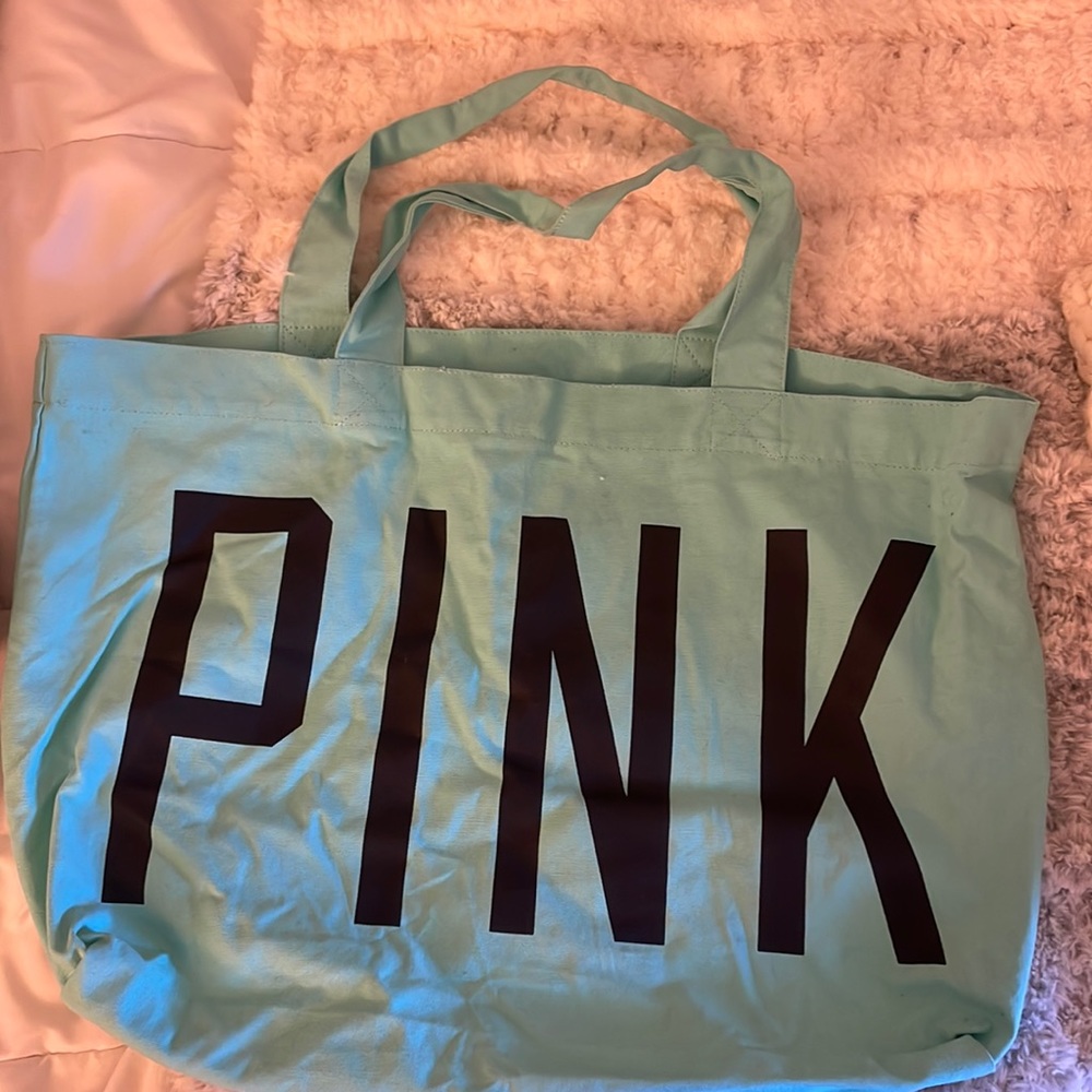 Victoria’s Secret pink mint blue tote